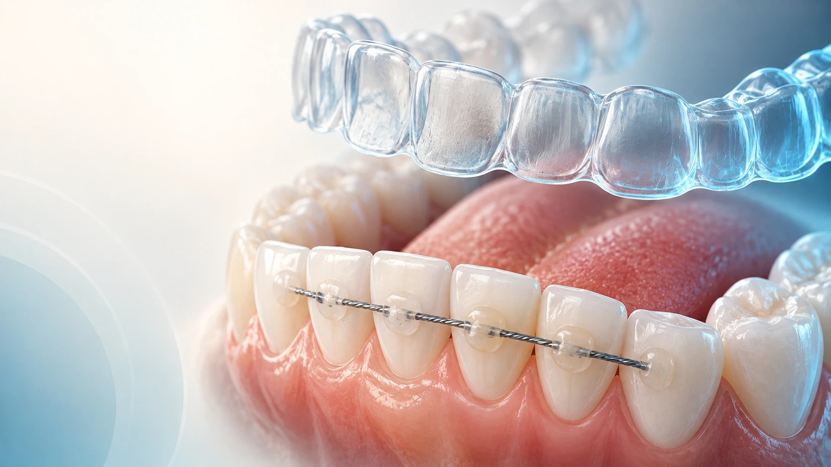 Contention orthodontique fil colle gouttiere
